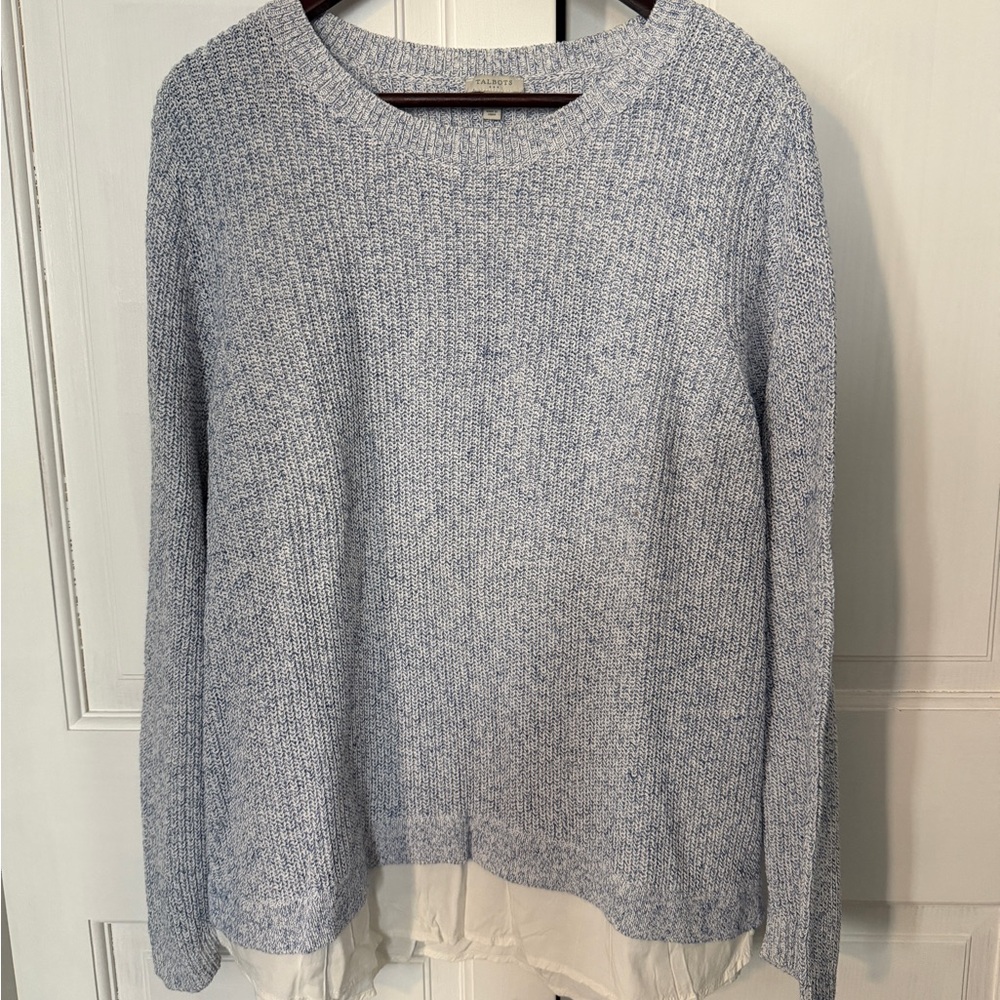 Talbots Blue and White Sweater with Accent